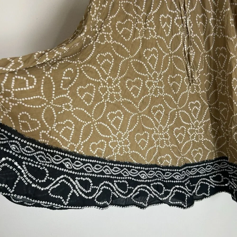 XL Maxi Midi Skirt Patchwork Boho Granny Fairy Whimsy Folk Floral Bead Embellish